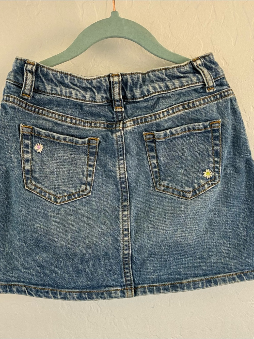 3 summer girls skirts/skort bundle 6-7 blue jean embroidered and yellow eyelet - Picture 9 of 16